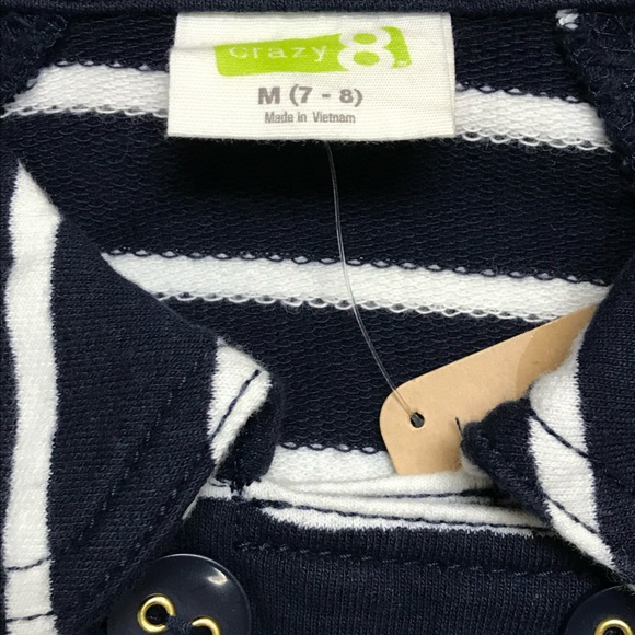 Girls Top Jacket Size 7-8 Navy and White New with Tags - Picture 3 of 3